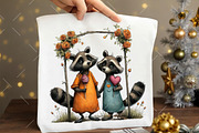 Quirky Valentine Raccoon Clipart, an Illustration by OK Design (Thumbnail 5 of 6)