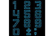 Neon glittering alphabet - numbers, an Outline Icon by RODINA (Thumbnail 1 of 3)