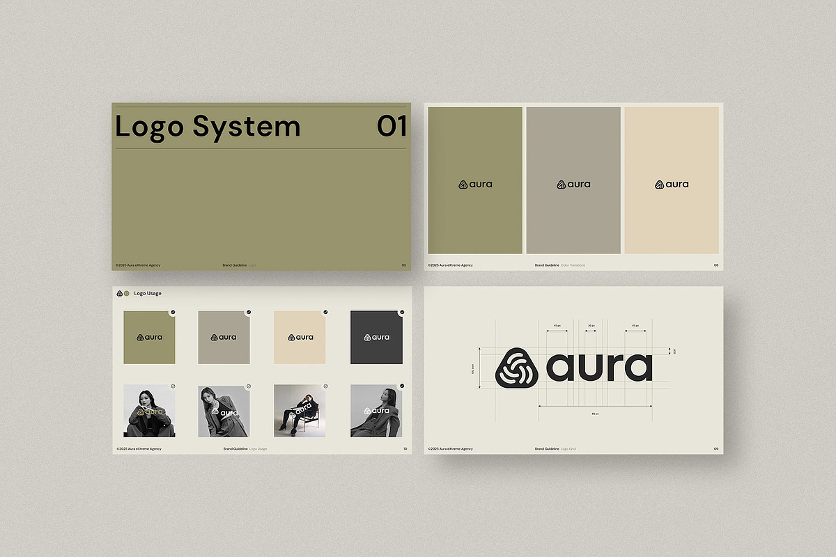 AURA-Brand Guideline Presentation, a Presentation Template by KreateTribe (Photo 11 of 11)