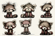 Red Panda with Emotion Clipart, an Illustration by DreamCafeArt (Thumbnail 3 of 8)