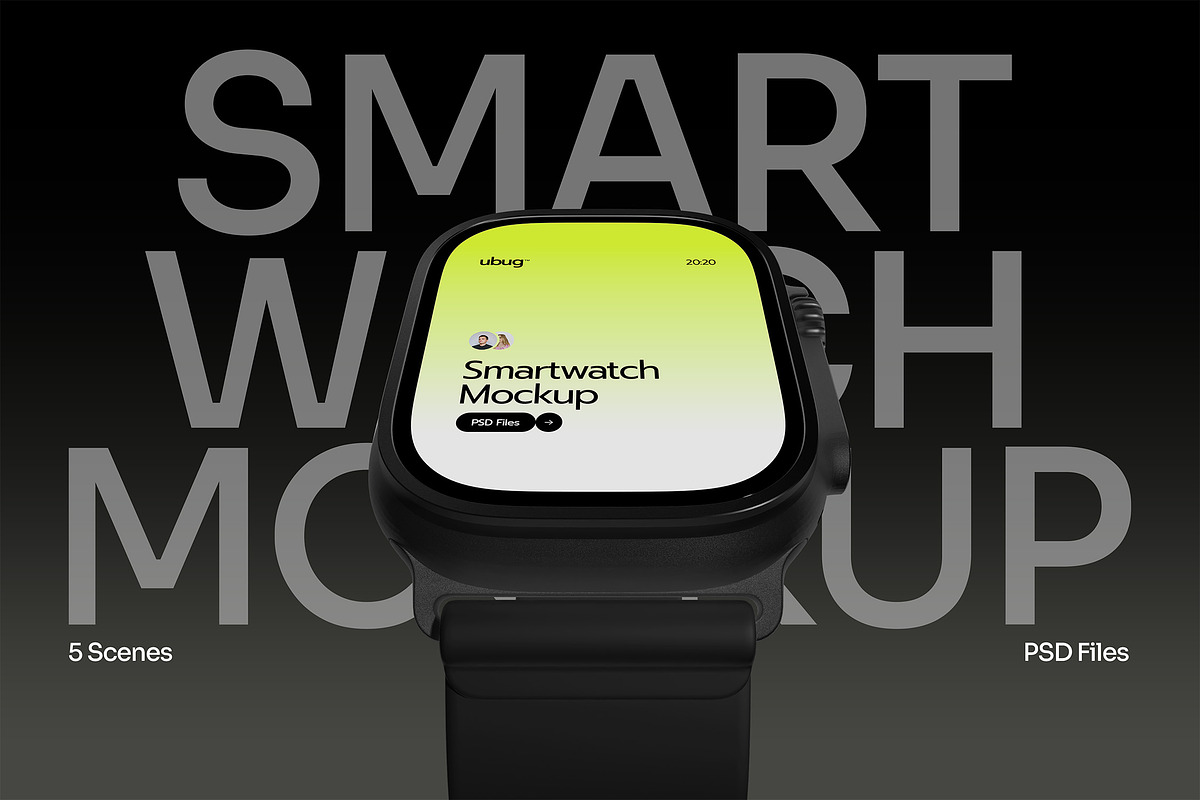 Smartwatch Mockup Pack, a Wearable Device Mockup by Neermana (Photo 7 of 12)