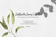 Watercolor leaves collection, a Decorative Illustration by Maria's little shop (Thumbnail 1 of 9)