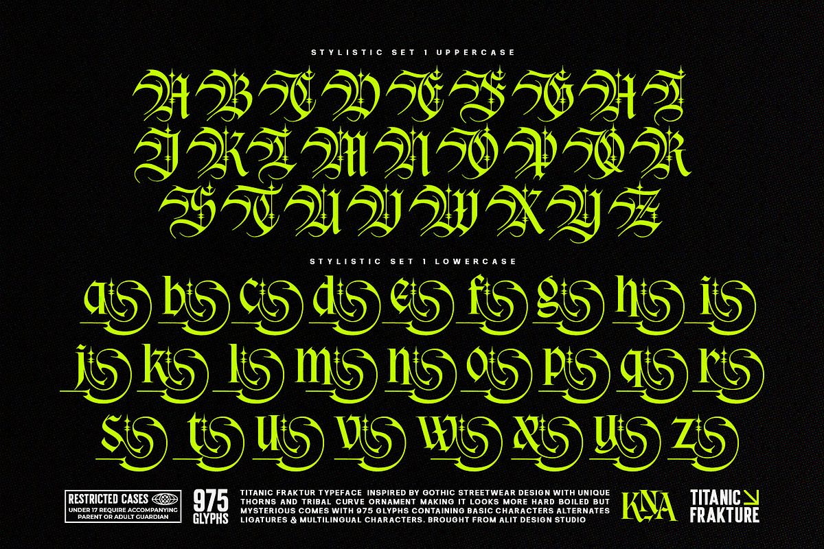Titanic Fraktur Typeface, a Blackletter Font by alit design (Photo 8 of 20)