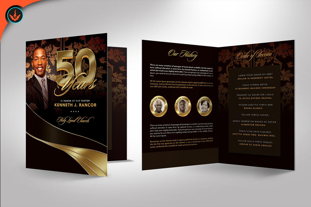 Black and Gold Pastor Anniversary, a Brochure Template by SeraphimChris (Photo 3 of 6)