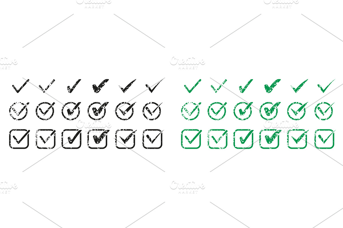 Check Mark Icon Set, an Object Illustration by Vector Creator