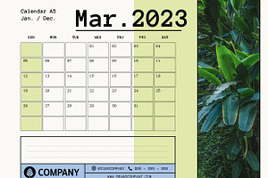 2023 Desk Calendar Layout