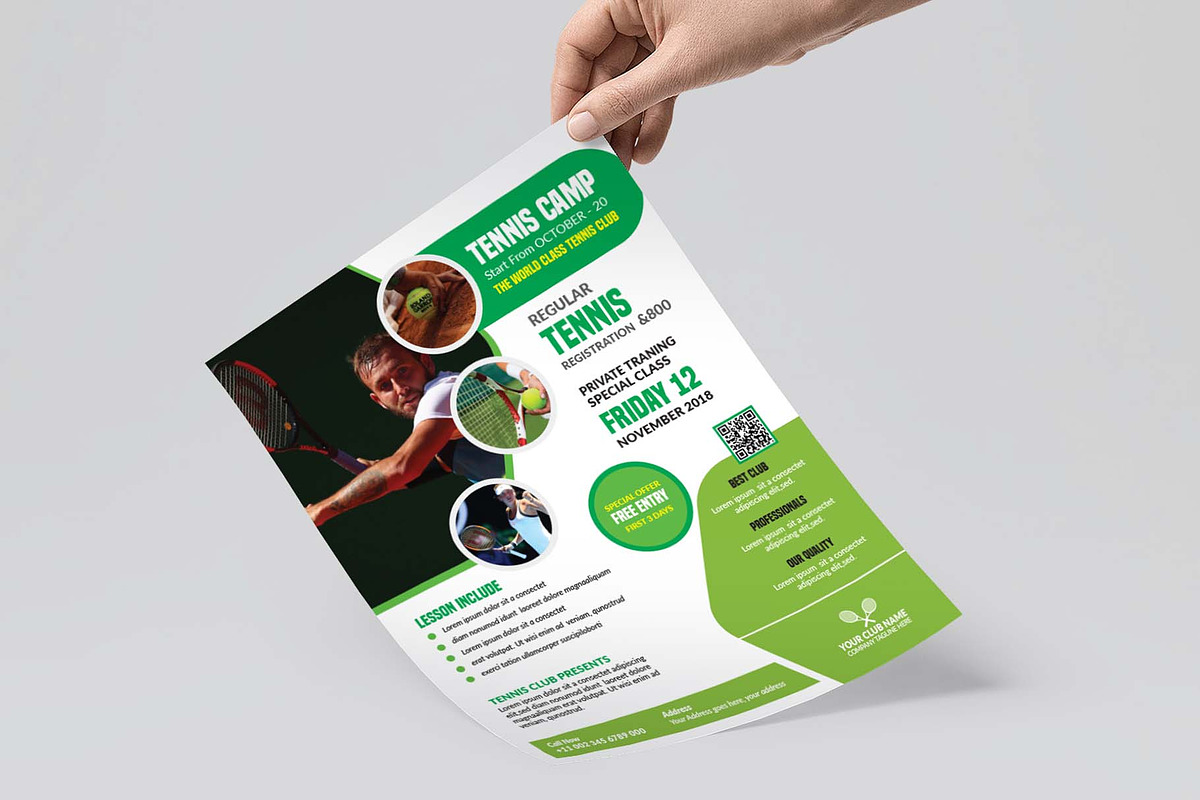 Tennis Camp Flyer Template, a Flyer Template by Creativpixl (Photo 4 of 5)