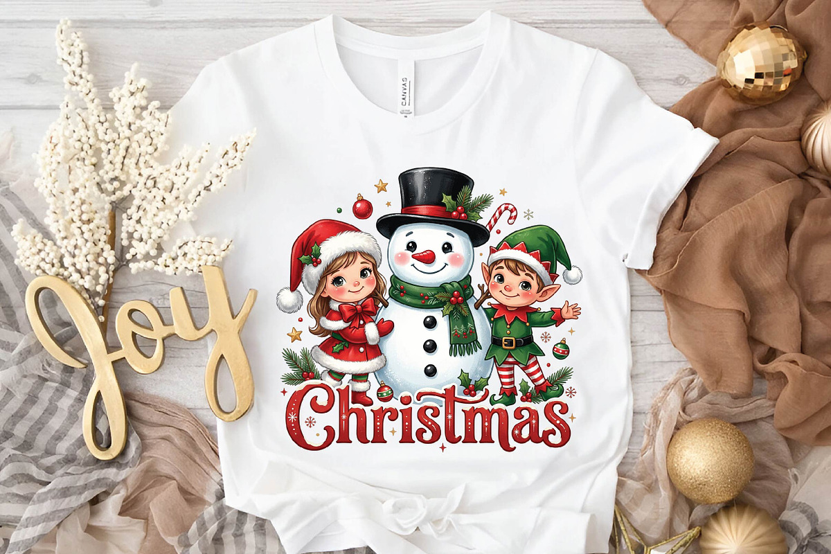 Christmas Snowman Elf PNG Design, a Seasonal Illustration by DreamPrint404 (Photo 3 of 6)