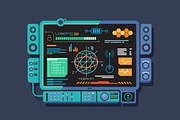 Control panel with a variety of data, a Technology Illustration by Kit8.net (Thumbnail 3 of 3)