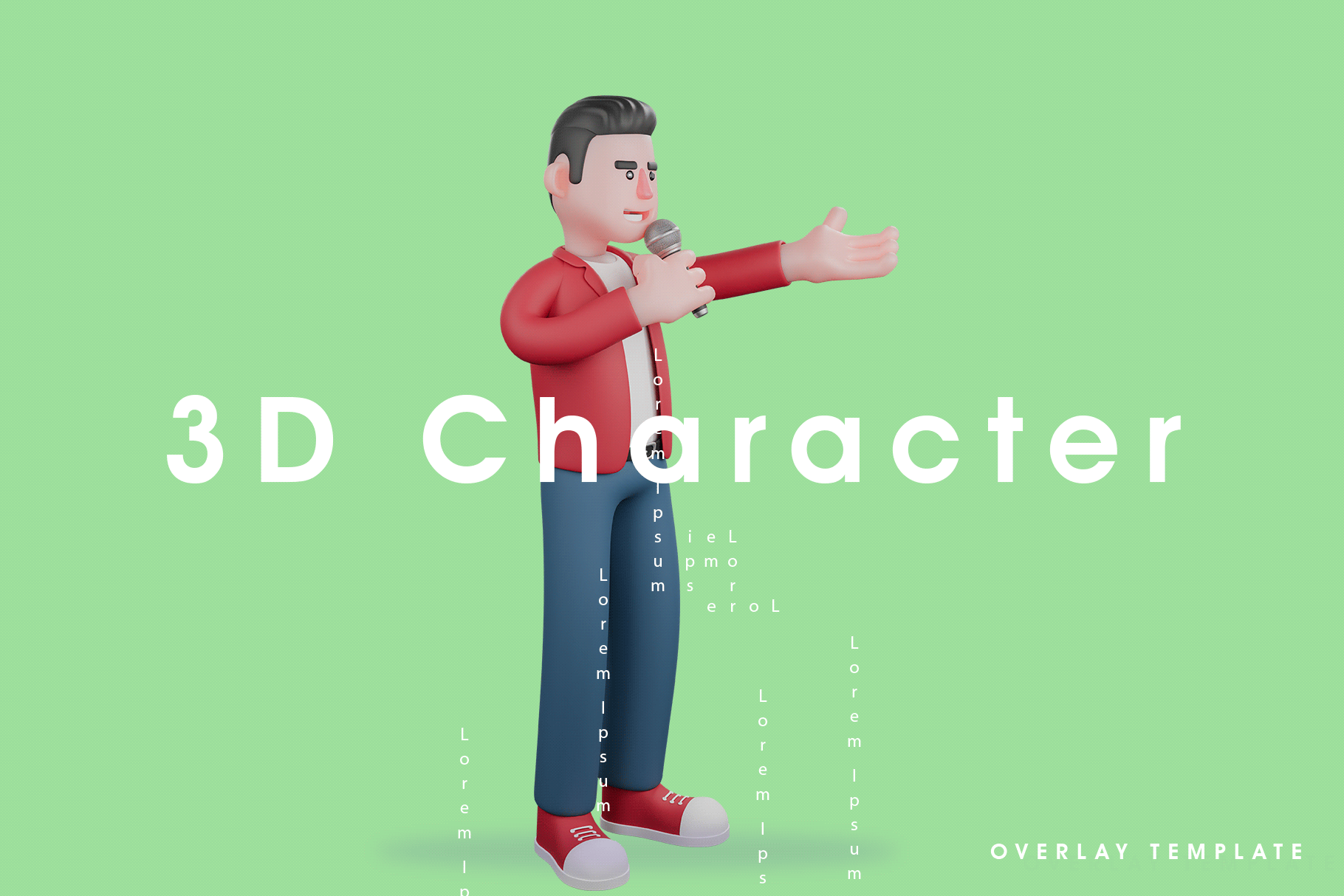 singer standing while singing, a Person Illustration by overlaytemplates