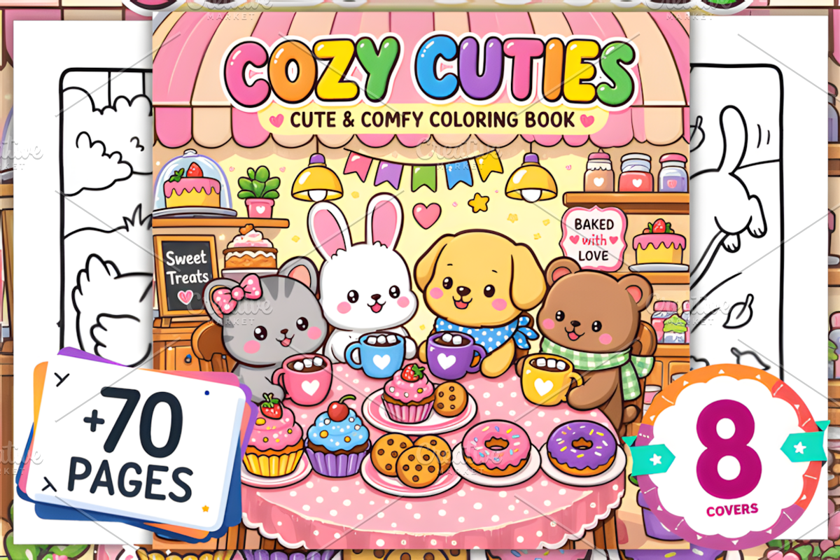 Cozy Cuties Cute & Comfy Coloring, an Animal Illustration by Coco Bloom (Photo 1 of 4)