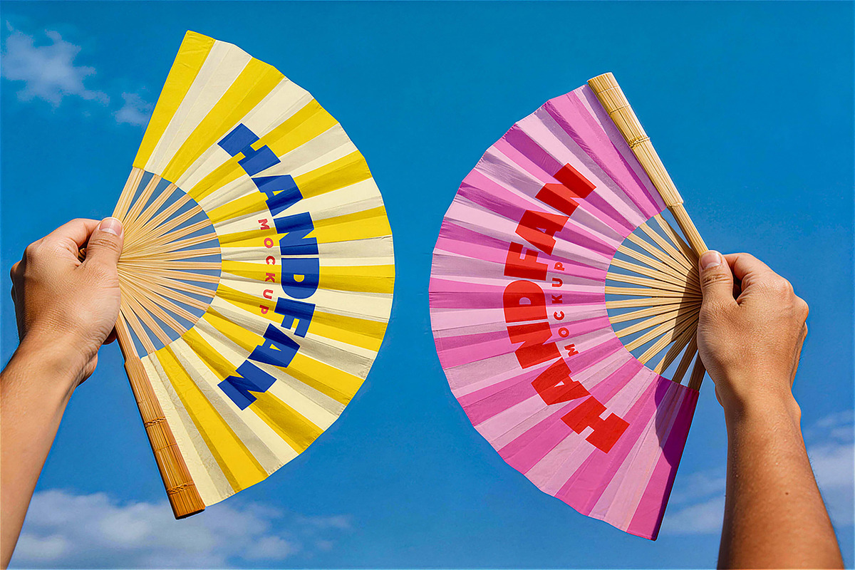 Hand Fan Mockup, a Merchandise Mockup by Pitchlook.Studio