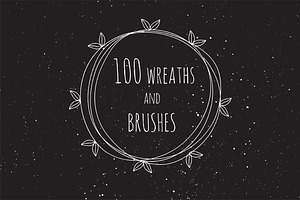 100 vector wreaths and brushes
