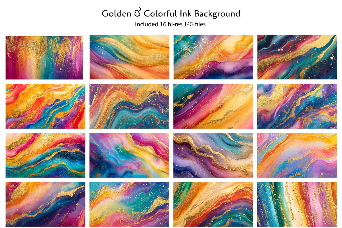 Abstract Backgrounds - Ink & Gold, a Background Graphic by ArtIrisArt (Photo 2 of 5)