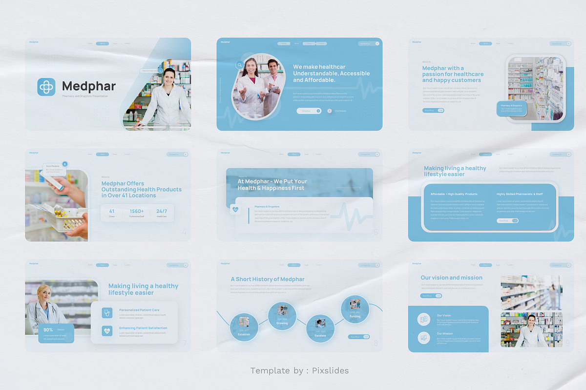 Pharmacy and Drugstore PowerPoint, a Presentation Template by Pixslides (Photo 2 of 6)