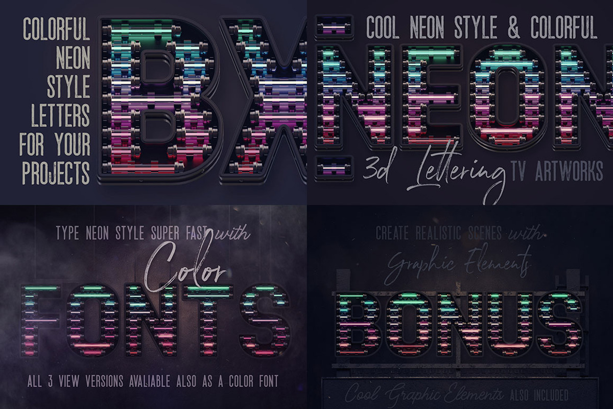 SALE Neon Lettering Super Bundle, a Graphic by TVartworks (Photo 7 of 27)