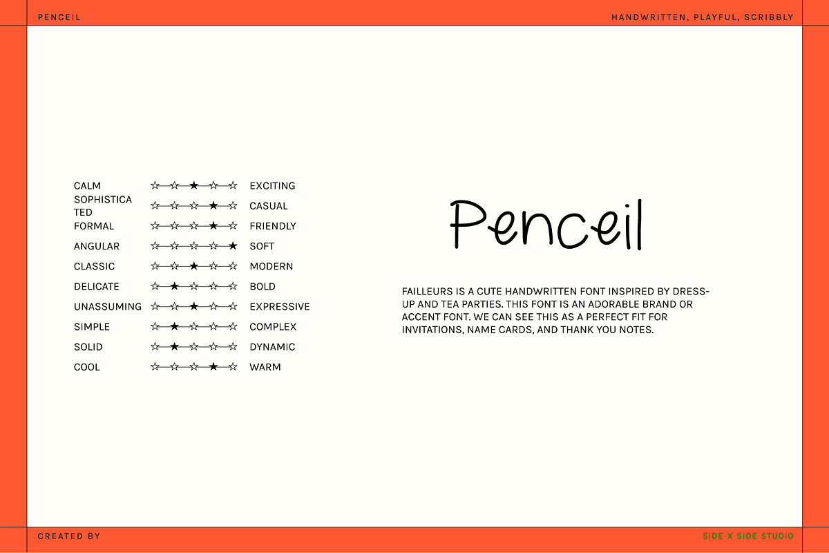 Penceil Handwritten Font + Icons, a Handwritten Font by Side X Side Studio (Photo 4 of 5)