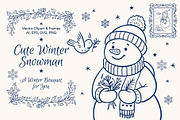50 Hand-Drawn Winter Snowman Clipart, a Seasonal Illustration by SvetaGallery (Thumbnail 1 of 7)
