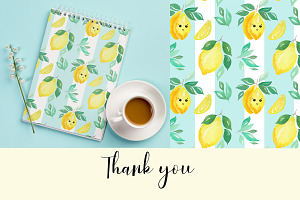 Watercolor Lemons Set