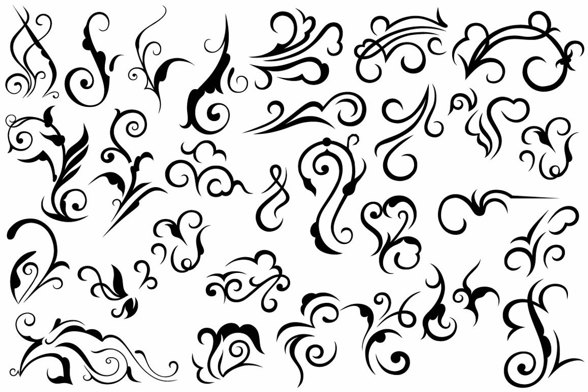 Vector set ornaments 24, a Pattern Graphic by LineworkStock
