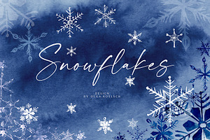 30% SALE Snowflakes, a Decorative Illustration by Olga Koelsch