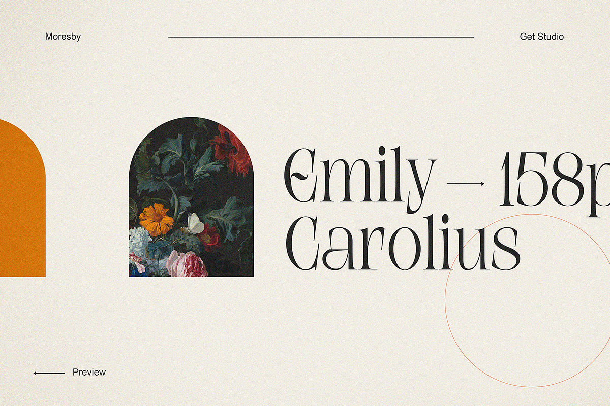 Moresby - Aesthetic Serif Typeface, a Serif Font by Get Studio (Photo 2 of 11)