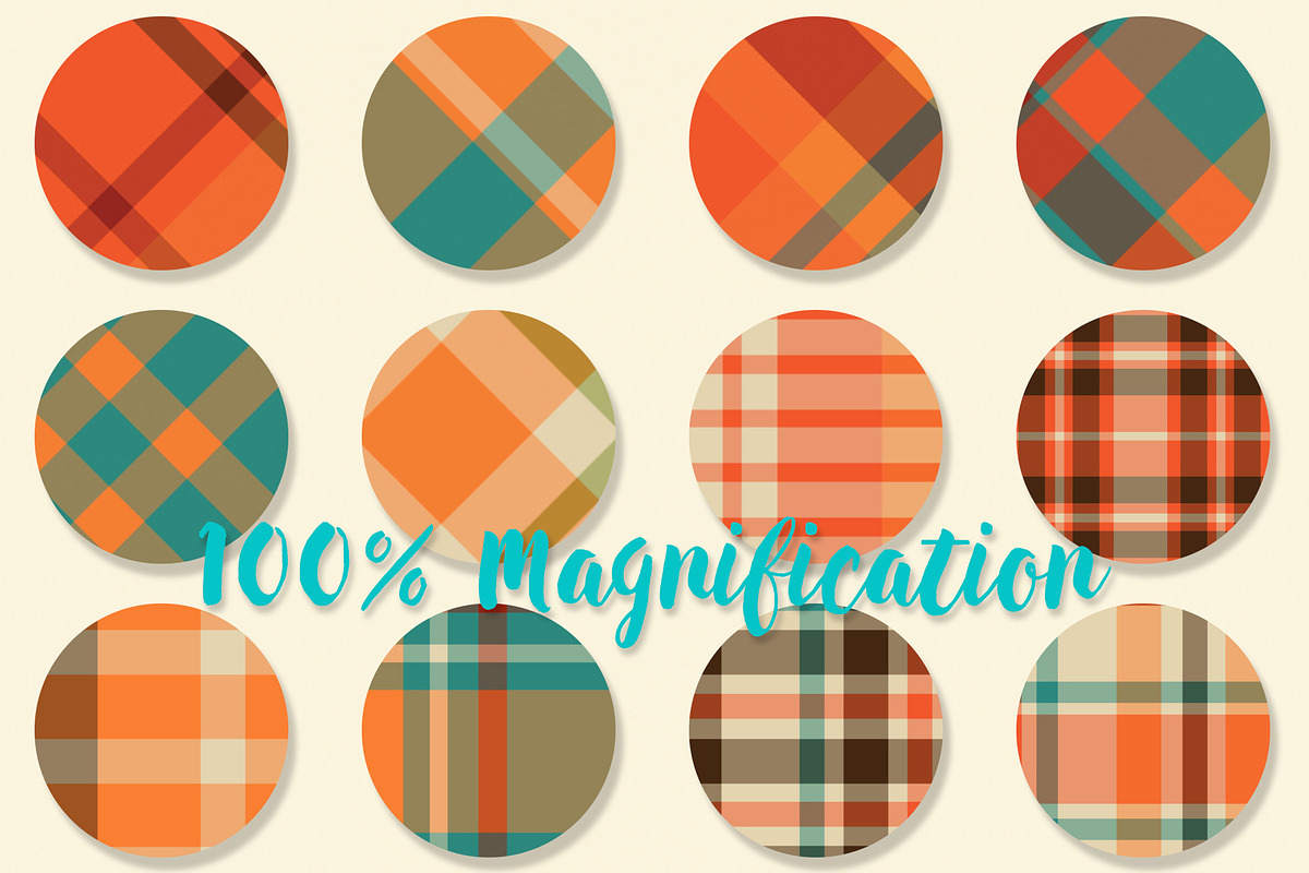 Fall Plaid Patterns - Orange & Teal, a Pattern Graphic by Northern ...
