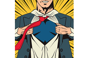 Superhero Opening Shirt Pop Art