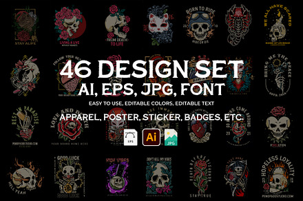 apparel design set Vol.1, a Work Illustration by Pen of God Studio