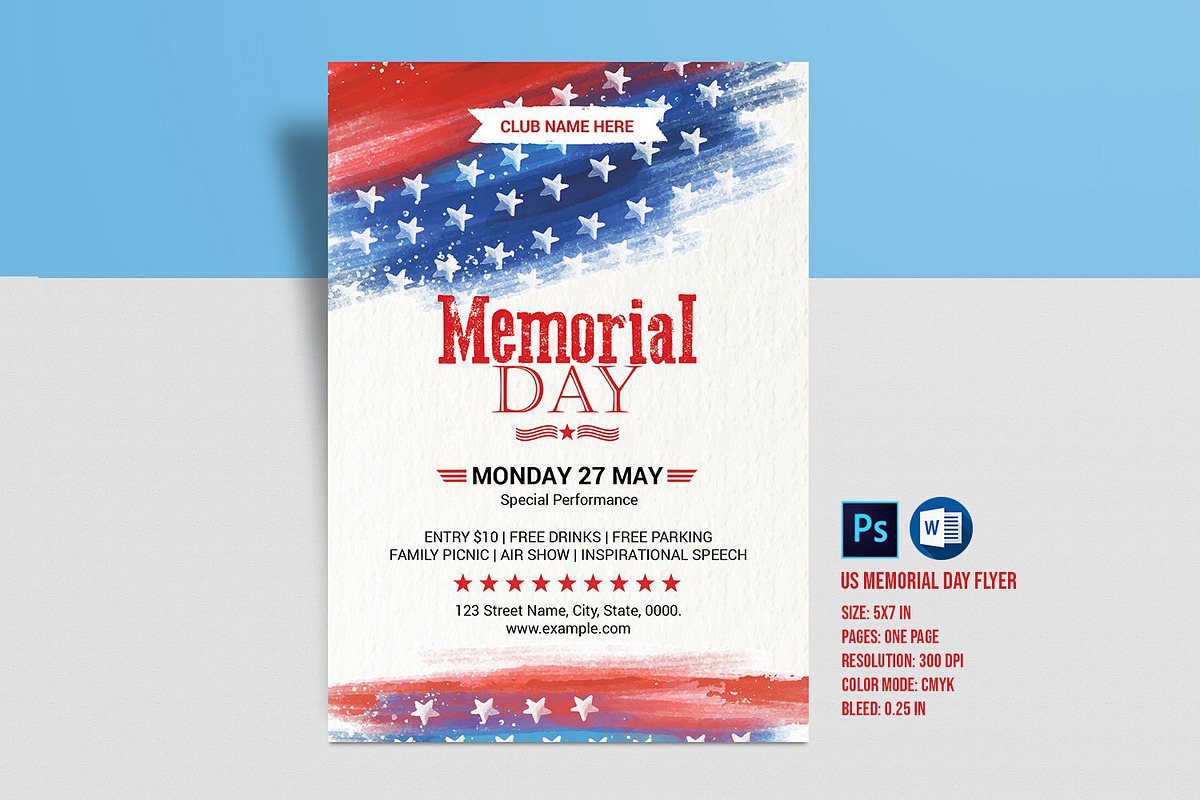 Us Memorial Day Flyer, a Flyer Template by retrographix (Photo 1 of 2)