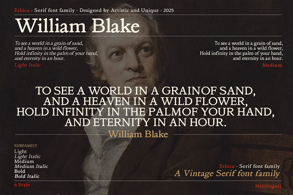 Ethica - Serif font family, a Serif Font by Artistic & Unique (Photo 6 of 15)