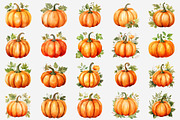 Halloween Pumpkin Watercolor, an Illustration by Gemstone (Thumbnail 2 of 12)