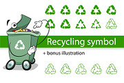 Recycle Symbol. Eco Sign Triangle., a Solid Icon by Plaid4You (Thumbnail 1 of 7)