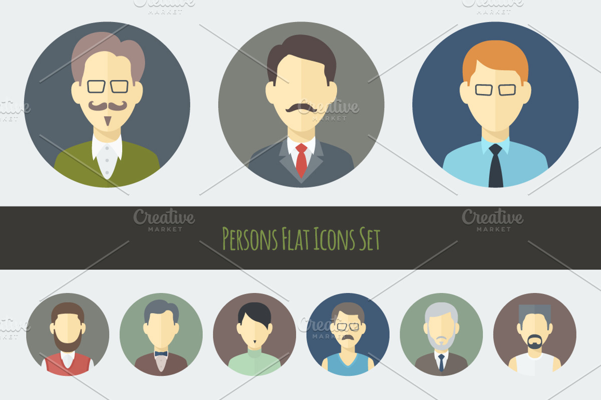 Flat Persons Icons Set 2, an Icon by Alex Serada (Photo 2 of 5)