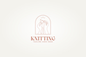 woman hands knitting thread icon, a Branding & Logo Template by Blazybone