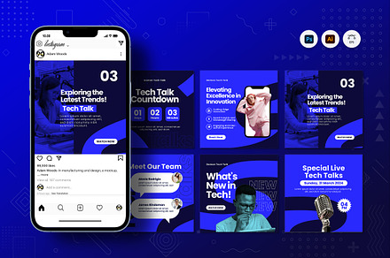Tech Talk Instagram Post, a Social Media Template by Fannan Studio