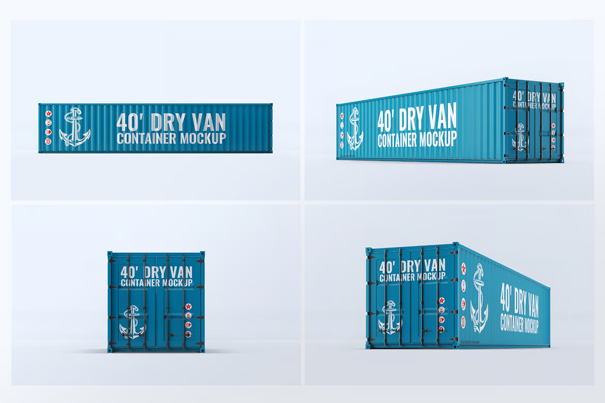 40ft Dry Van Container 4 Mock-up, a Cups & Container Mockup by Hubzway (Photo 1 of 5)