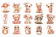 Whimsical Animals Clipart, an Illustration by Libby Wishes (Thumbnail 2 of 6)