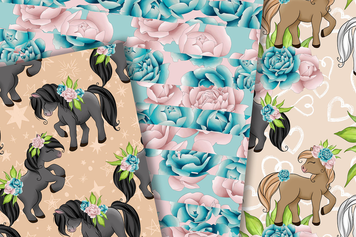 My little pony patterns, a Pattern Graphic by DarinaDigital