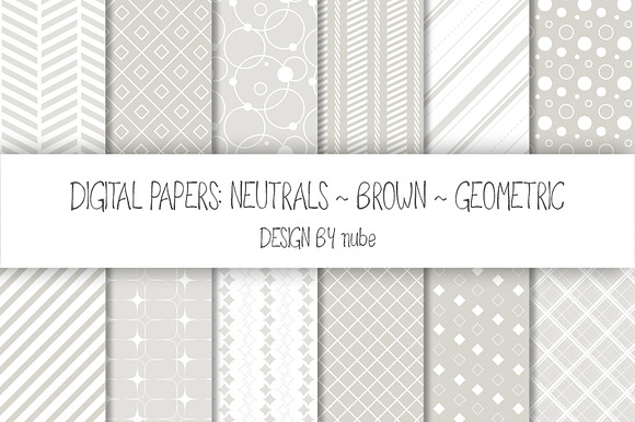 Geometric Seamless Patterns - Cream preview 2