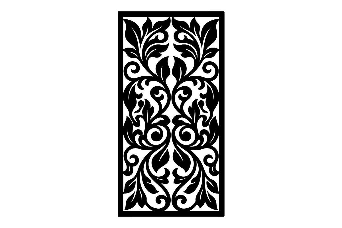 Ornamental Floral Panel Silhouette, an Object Graphic by hafijul (Photo 2 of 4)