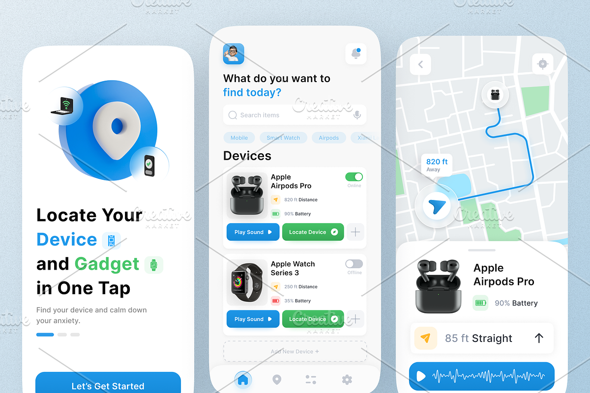 Device Locator Mobile App Design, a Templates & Theme by Akib Tanjil (Photo 2 of 2)
