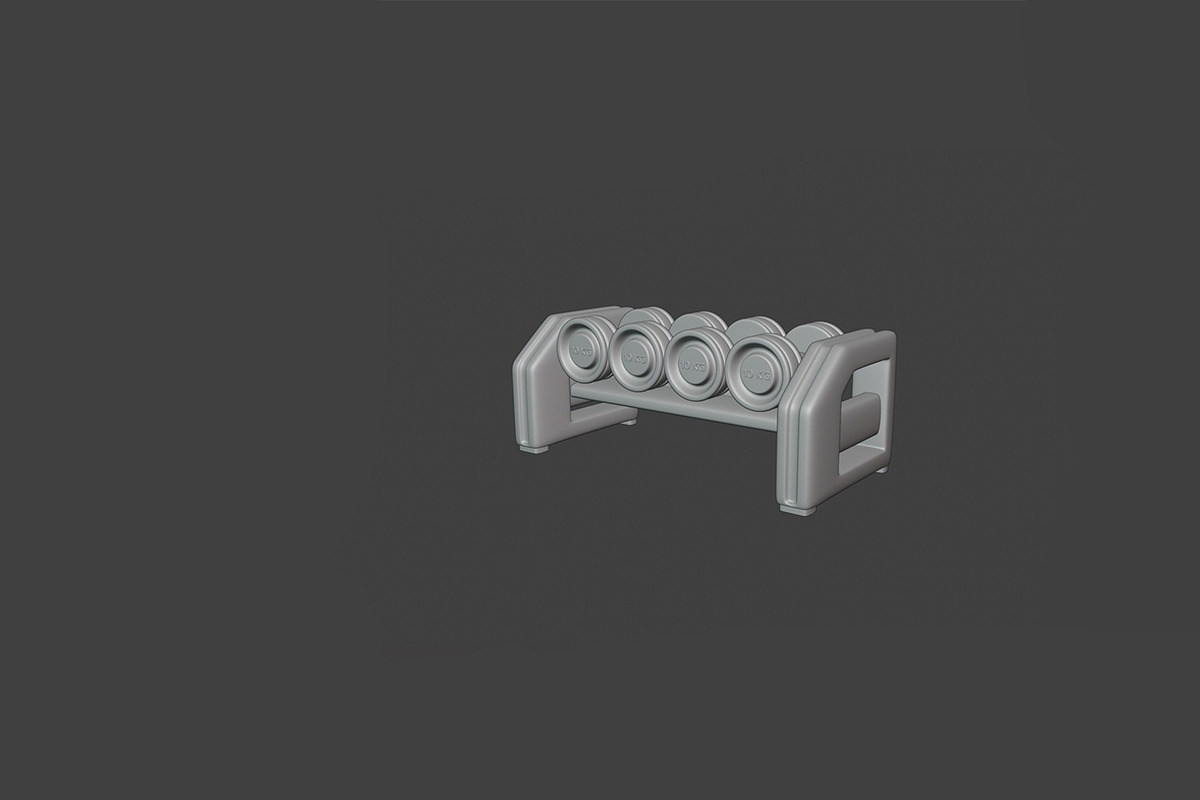 Stylized Gym and Fitness Set, an Object 3D Model by Artem Varnitsin (Photo 6 of 23)