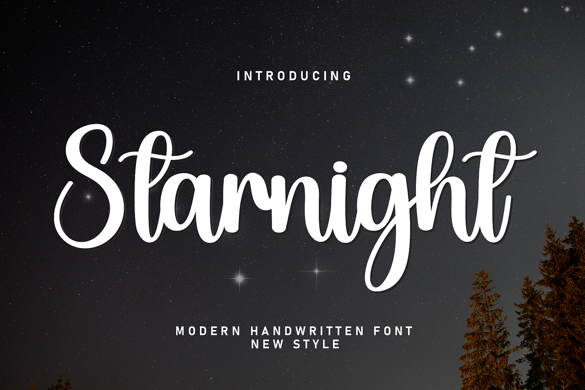 Starnight | Script Font, a Handwritten Font by Scratchones (Photo 1 of 8)