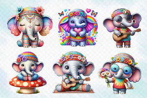 Hippie Cute Elephant Sublimation