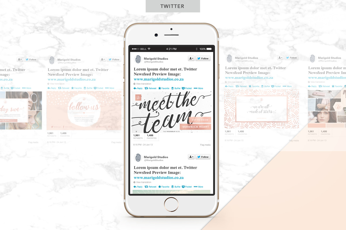 ROSE GOLD | Social Media Pack 2, a Social Media Template by Marigold Studios (Photo 7 of 14)