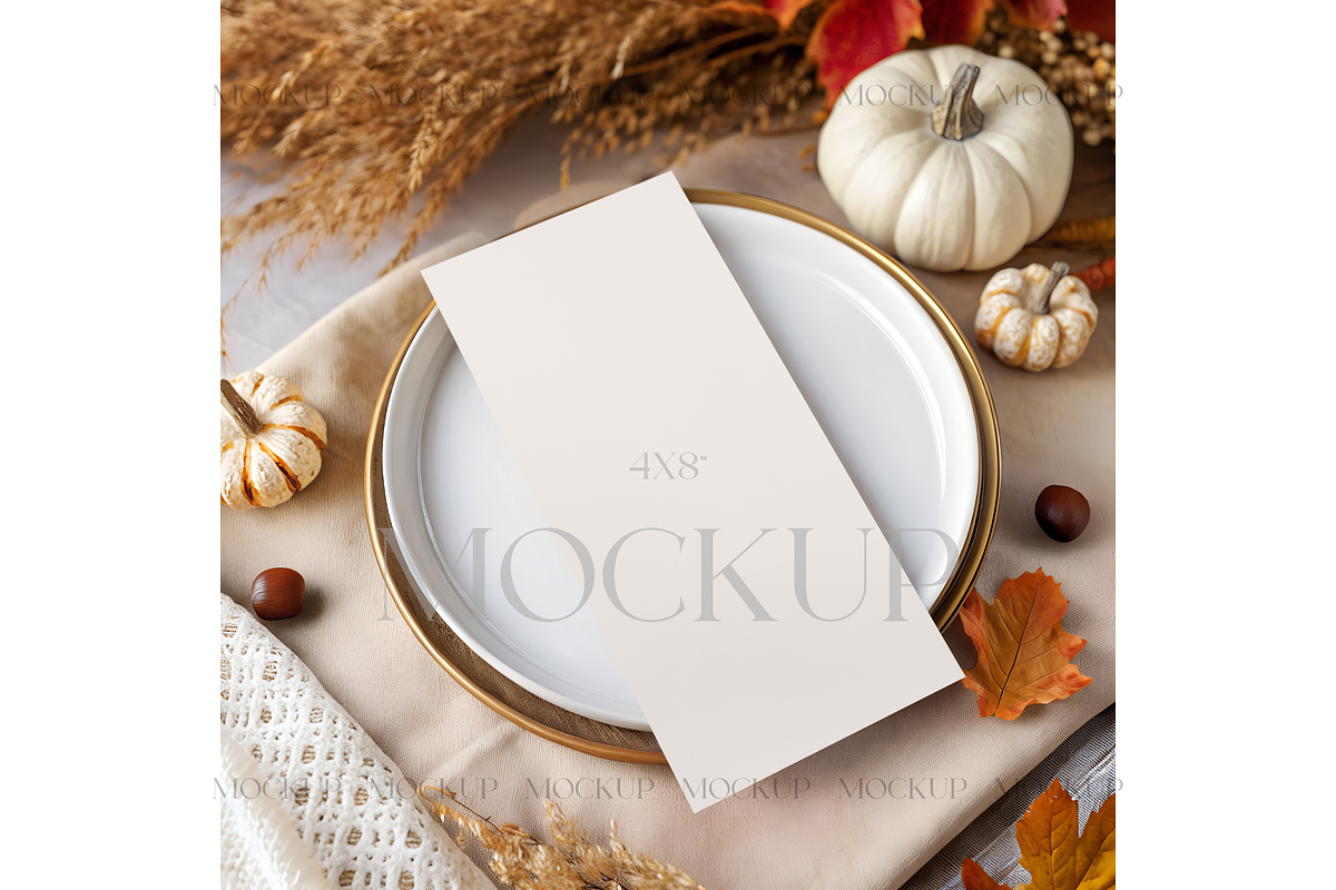 Elegant Fall Menu Card Mockup, a Product Mockup by MockupWizard (Photo 1 of 3)