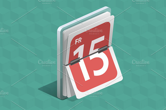 Printing Isometric Icon Set
