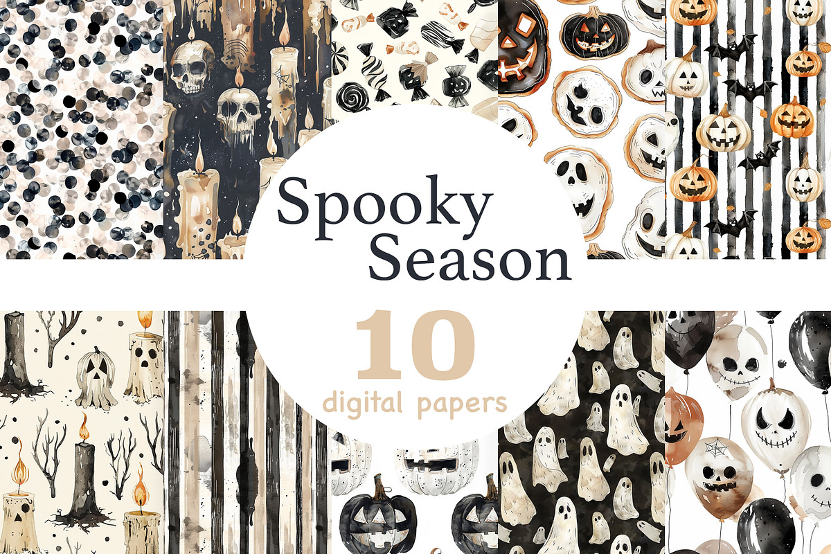 Spooky Season Pattern | Halloween, a Pattern Graphic by GlamArtZhanna (Photo 1 of 4)