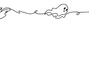 Cute Halloween ghost corner frame, a Seasonal Illustration by Valenty (Thumbnail 2 of 3)